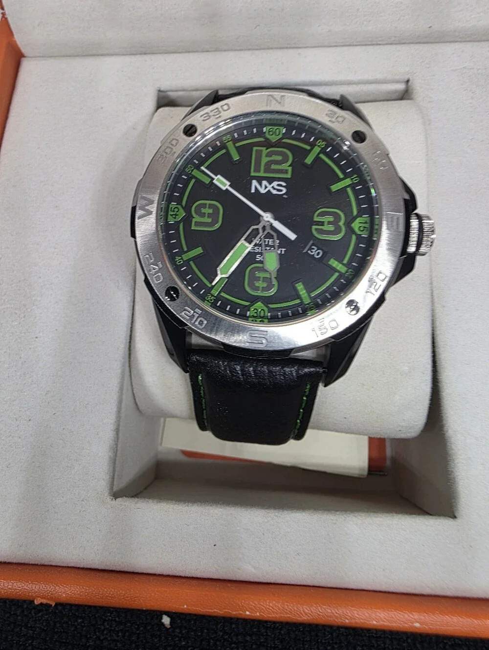 NXS Black Watch with Green Accents